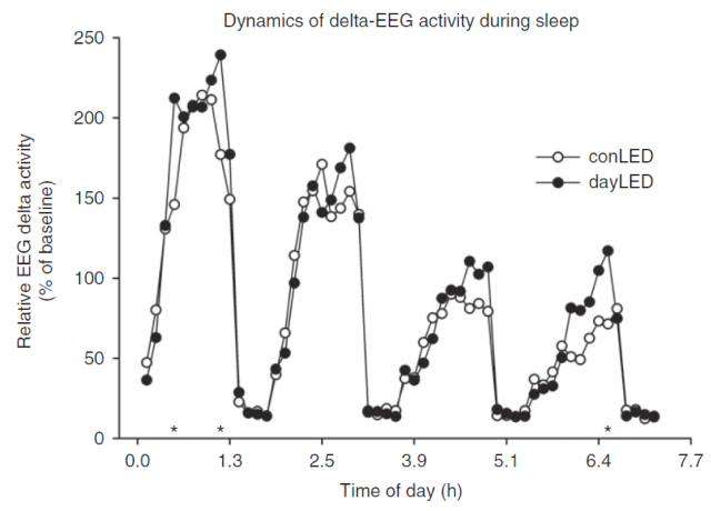 Dynamics of delta-EEG activity during sleep