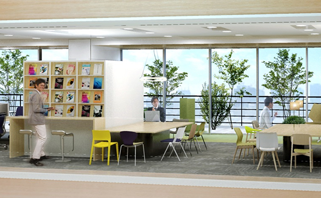 社員が自らが働く空間を創造する、フレキシブルでアクティブな社内環境